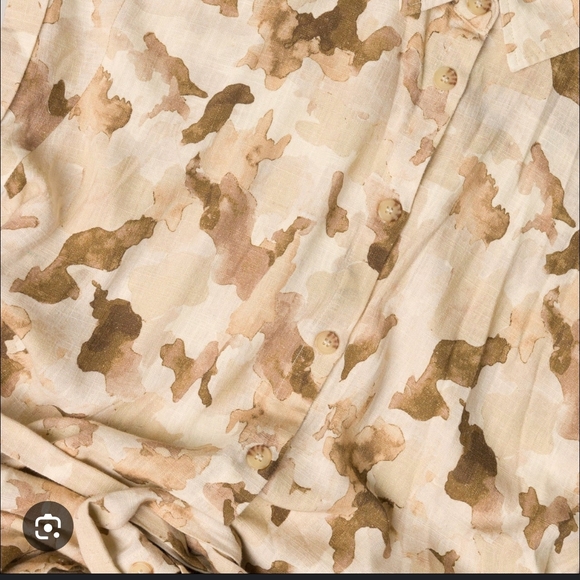 Yest Sand Giorgia Cream Tan Collared Button Down Shirt Dress Size Small 6 - Picture 2 of 14